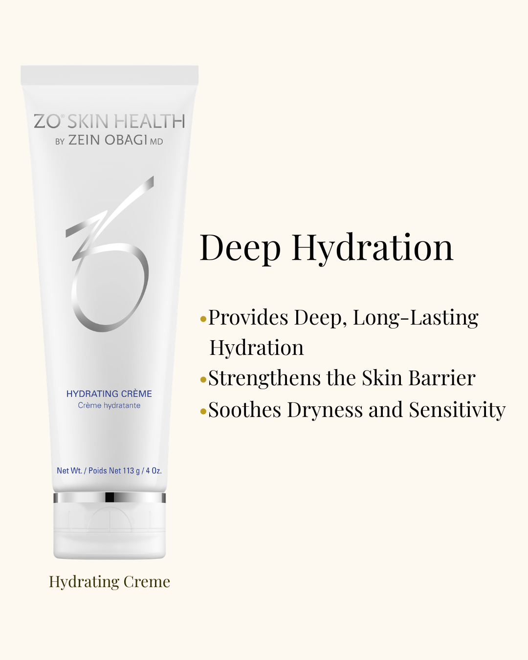 ZO Skin Health Hydrating Crème — provides deep, long-lasting hydration and strengthens the skin barrier
